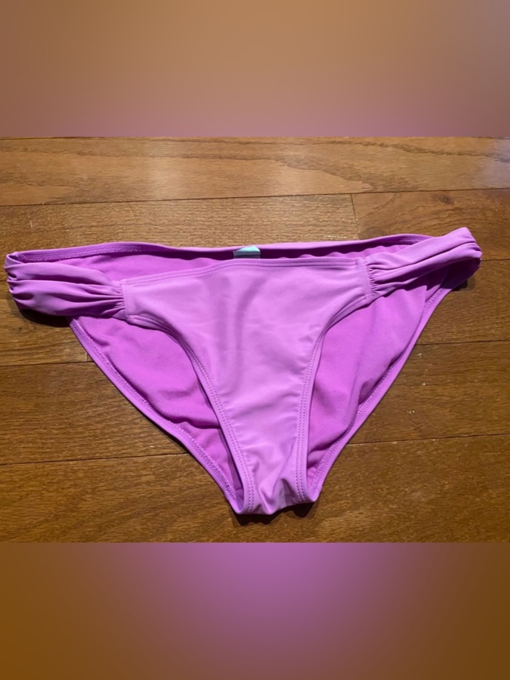 Hot Water Lilac Ruched-Side Bikini Bottom Size Large